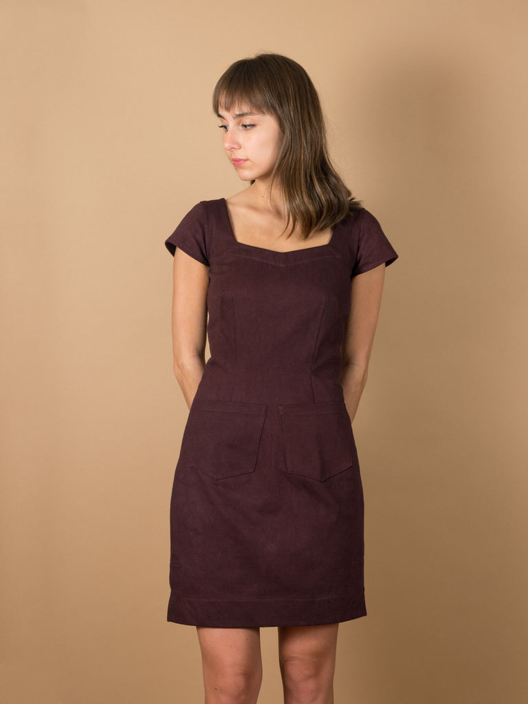 Phoebe Dress in Eggplant Denim