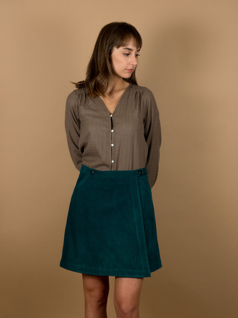 Ivy Skirt in Evergreen Corduroy