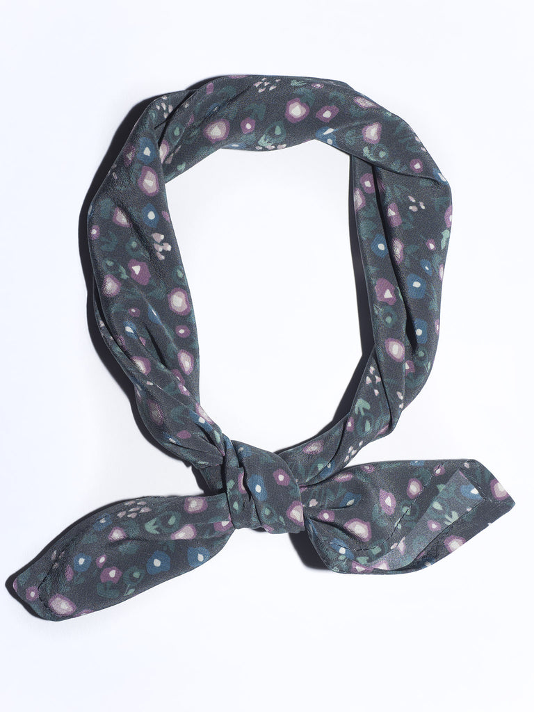 Square Scarf in Midnight Floral