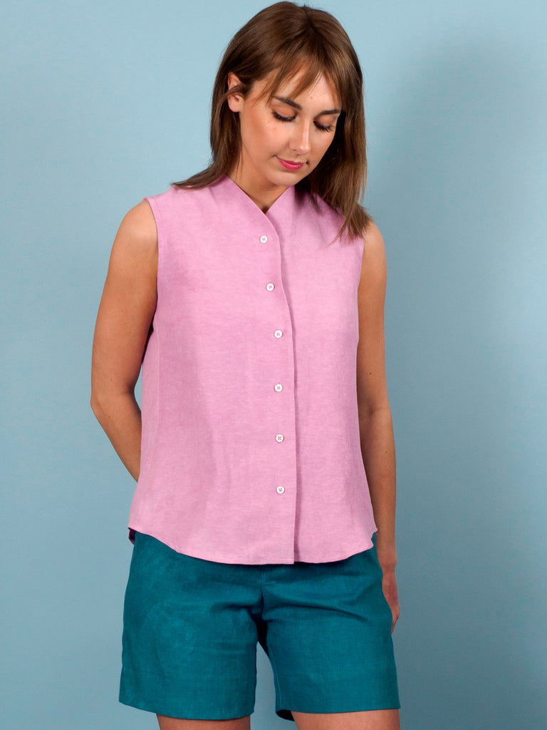 Wren Top in Lilac Charmeuse